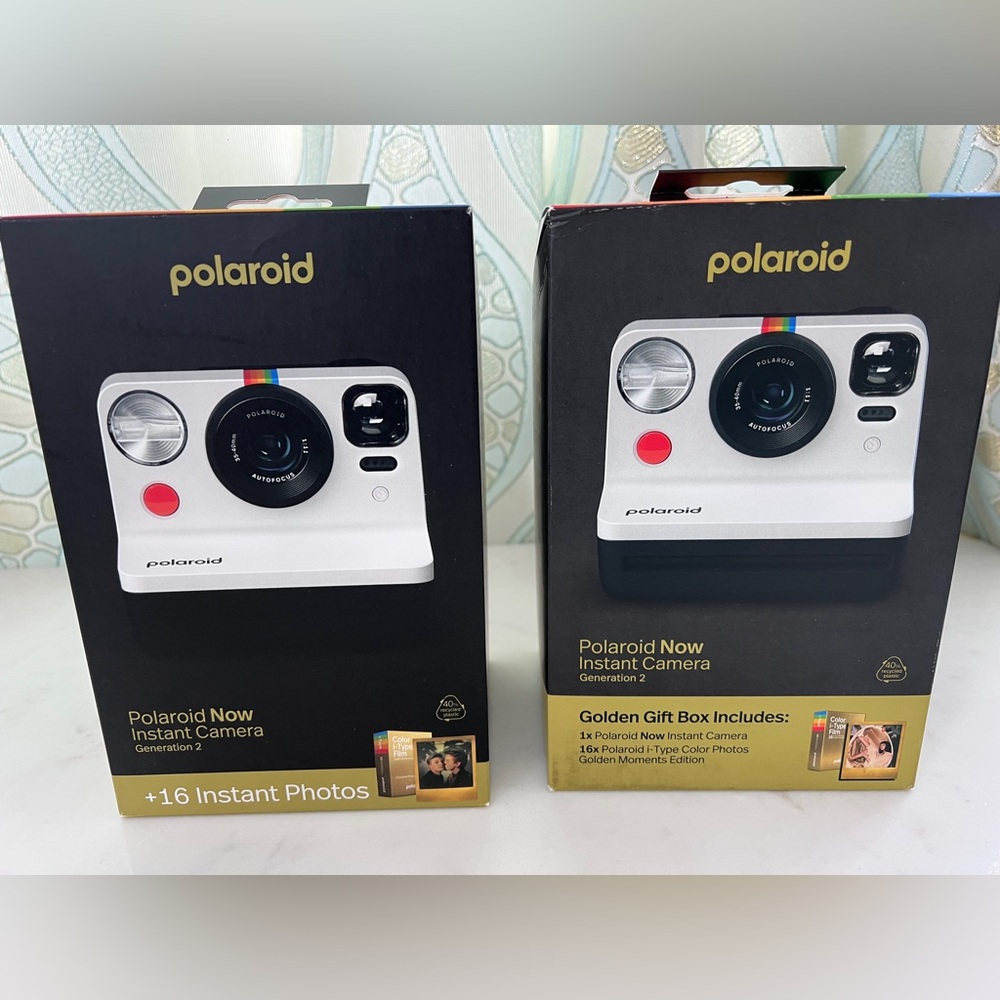 Polaroid Now Instant Camera Gen2 New Golden Gift Bundle- Black &White